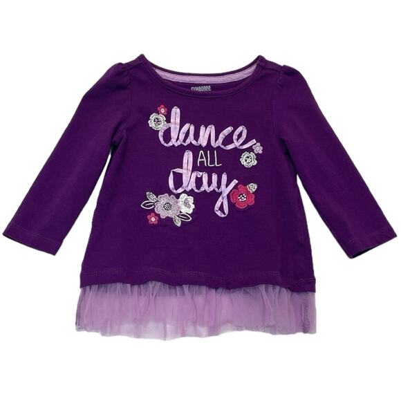 Gymboree Tutu Top Dance All Day purple long sleeve tee Size 6-12 Months - Picture 7 of 7